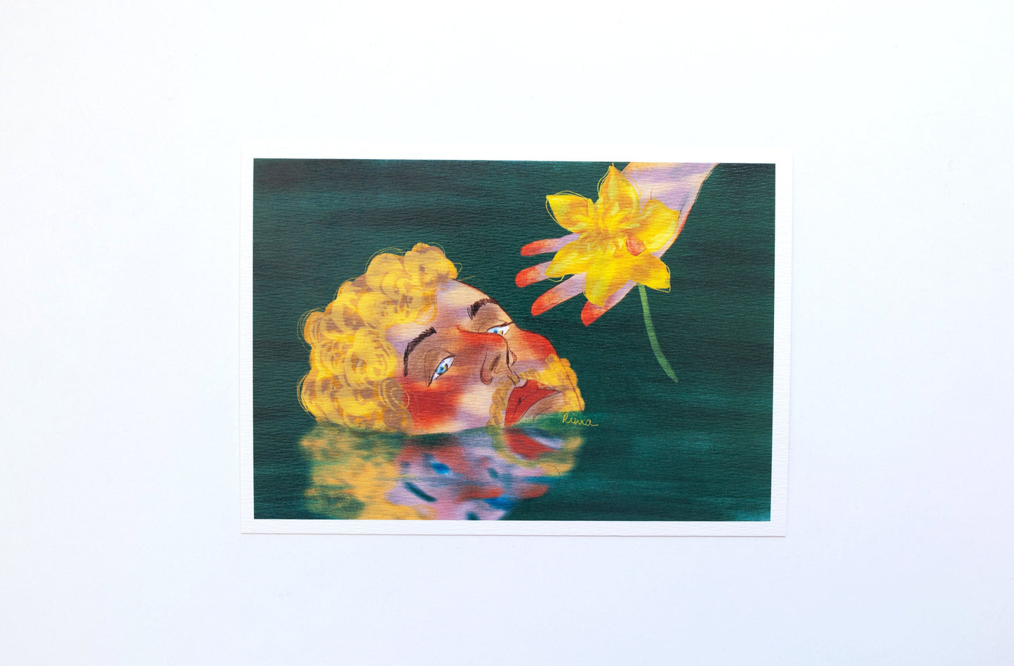 Cartes postales illustrées - fleurs et personnages