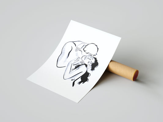 Risographie « The kiss »